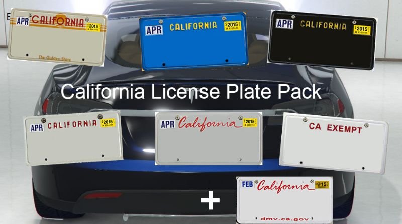 Db564b california license plate pack